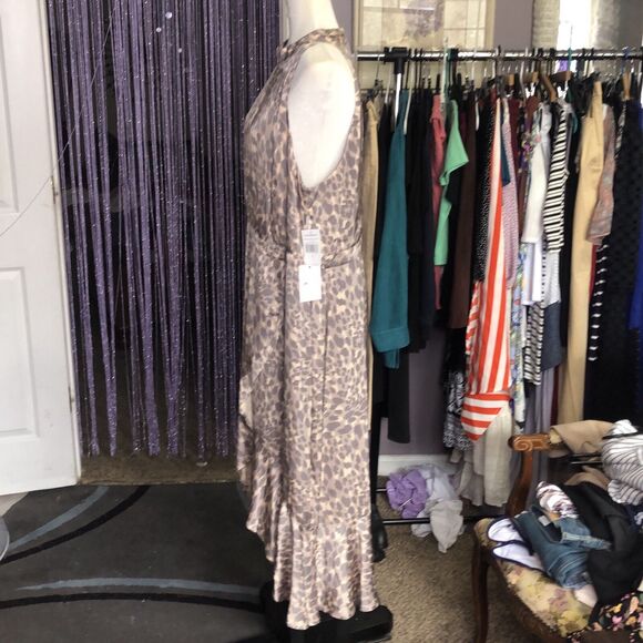GOOD AMERICAN Honey Leopard Halter Wrap Dress GDW0022 Size 5 XXL New With Tags - Picture 3 of 10